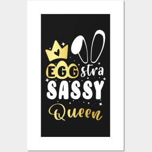 Egg-stra Sassy Queen with Cute Gold Gradient Easter Vibes for Little Girls Posters and Art